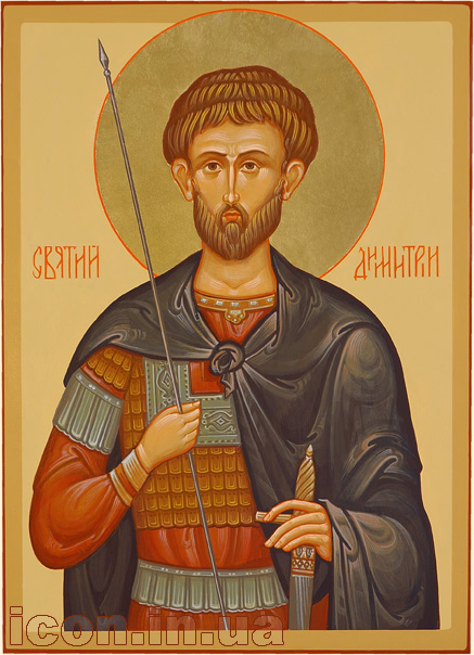 Святий Димитрій — писана ікона, дерево, акрил, золото, 2003 р.