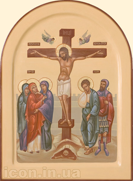 Розпʼяття — писана ікона, дерево, акрил, золото, 2007 р.