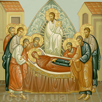 Успіння Пресвятої Богородиці — писана ікона, МДФ, акрил, 2004 р.