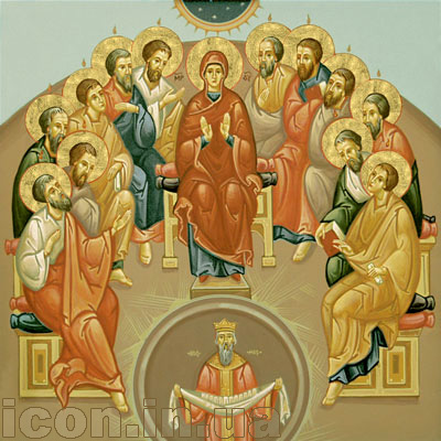 Зіслання Святого Духа — писана ікона, МДФ, акрил, 2004 р.