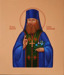 Преподобний Меркурій Брягинський - писана ікона, дерево, акрил, золото